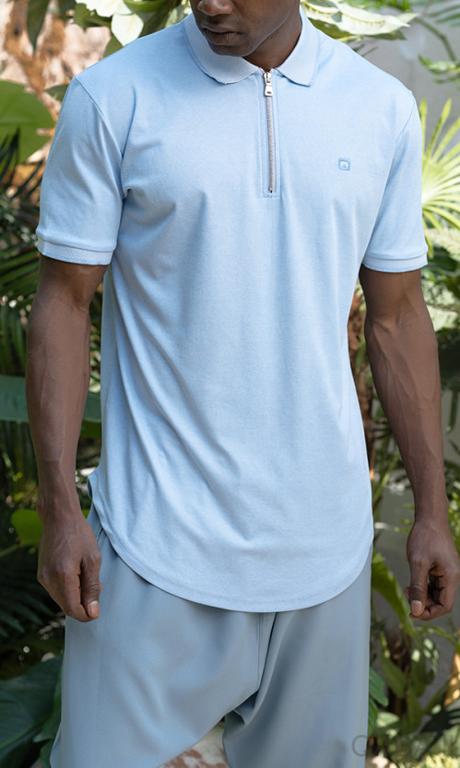 T-shirt polo Zip Up manches courtes Qaba'il