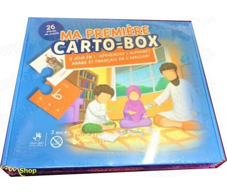Puzzle ma première Carto Box - 2 jeux en 1 : Appendre l'alphabet Arabe et Français en s'amusant - Muslimkid